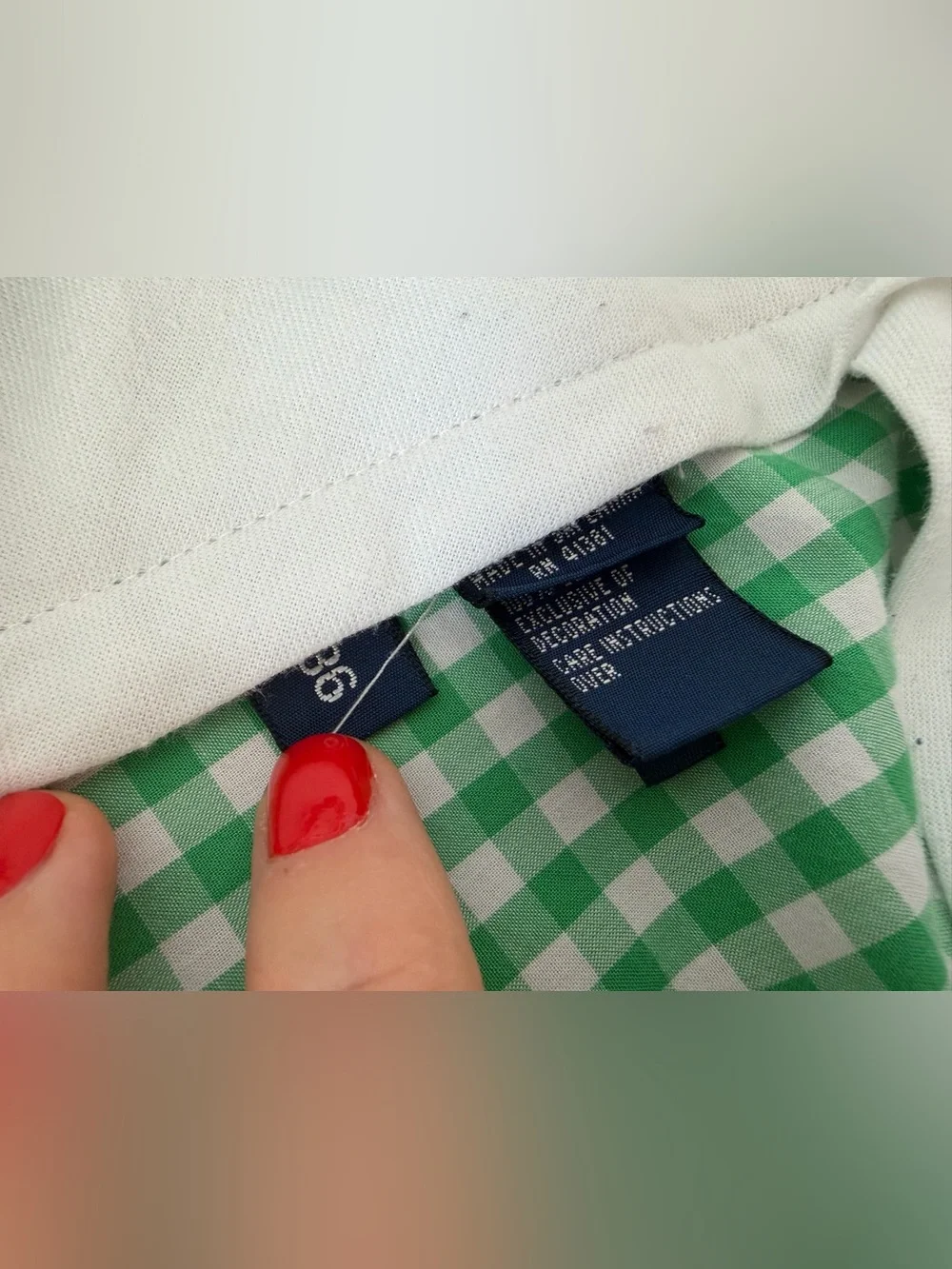 Polo Golf White Green Gingham Shorts RL Preppy Size 36